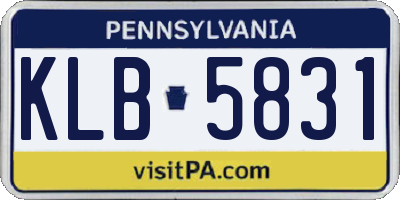 PA license plate KLB5831