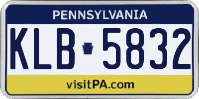 PA license plate KLB5832