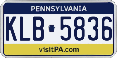 PA license plate KLB5836