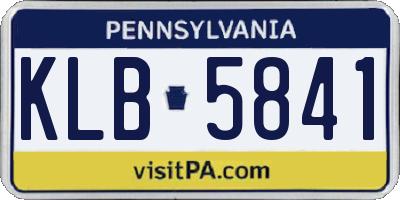 PA license plate KLB5841
