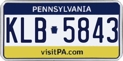 PA license plate KLB5843