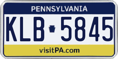 PA license plate KLB5845