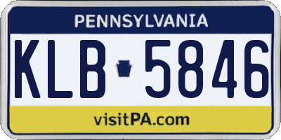 PA license plate KLB5846