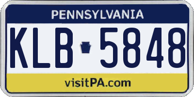 PA license plate KLB5848