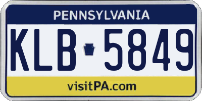 PA license plate KLB5849