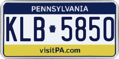 PA license plate KLB5850