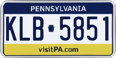 PA license plate KLB5851