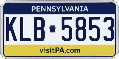 PA license plate KLB5853