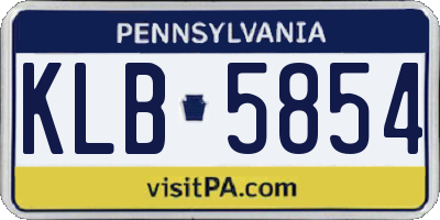 PA license plate KLB5854
