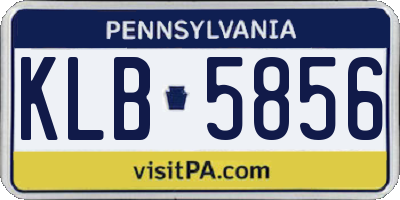 PA license plate KLB5856