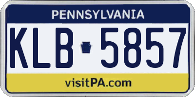 PA license plate KLB5857