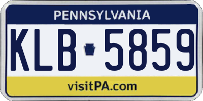 PA license plate KLB5859