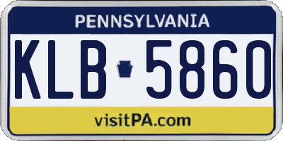 PA license plate KLB5860