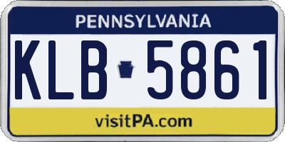 PA license plate KLB5861