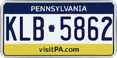 PA license plate KLB5862