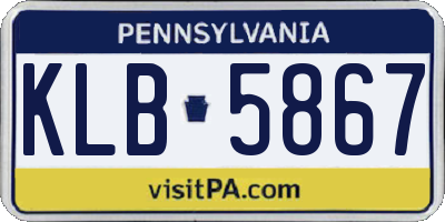 PA license plate KLB5867