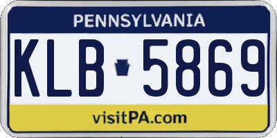 PA license plate KLB5869