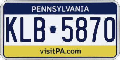 PA license plate KLB5870