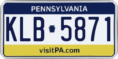 PA license plate KLB5871