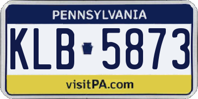 PA license plate KLB5873
