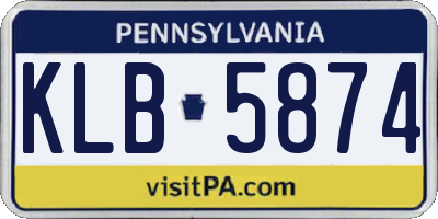 PA license plate KLB5874