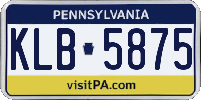 PA license plate KLB5875