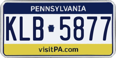 PA license plate KLB5877