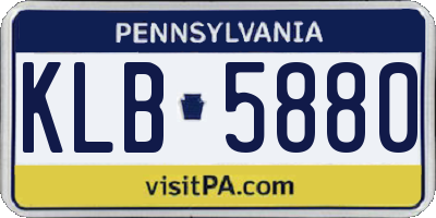 PA license plate KLB5880