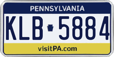 PA license plate KLB5884