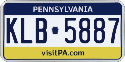 PA license plate KLB5887