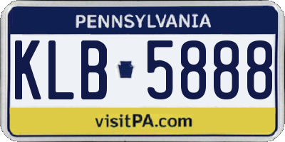 PA license plate KLB5888