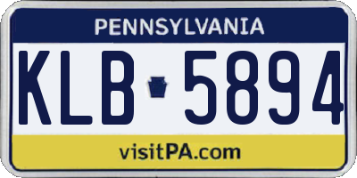 PA license plate KLB5894
