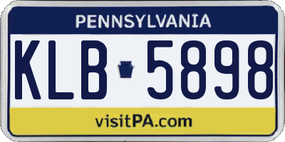 PA license plate KLB5898