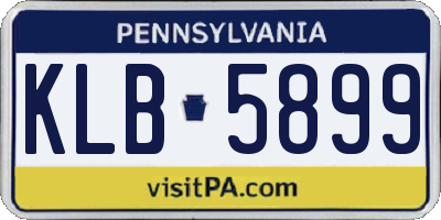 PA license plate KLB5899
