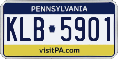 PA license plate KLB5901