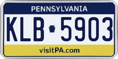 PA license plate KLB5903