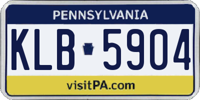 PA license plate KLB5904