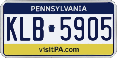 PA license plate KLB5905