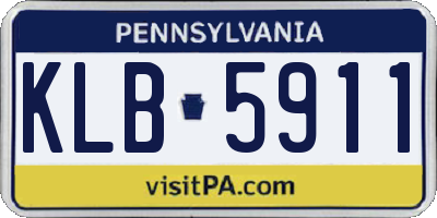 PA license plate KLB5911