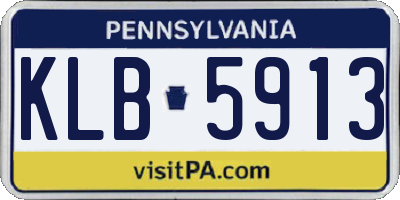 PA license plate KLB5913