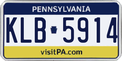 PA license plate KLB5914