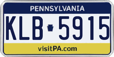 PA license plate KLB5915