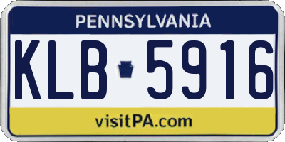 PA license plate KLB5916