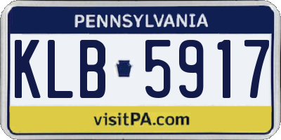 PA license plate KLB5917