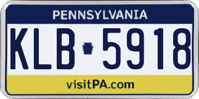 PA license plate KLB5918