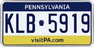 PA license plate KLB5919