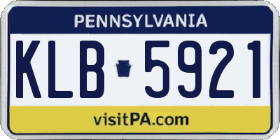 PA license plate KLB5921