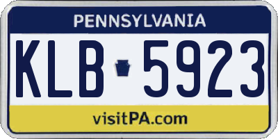 PA license plate KLB5923