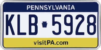PA license plate KLB5928