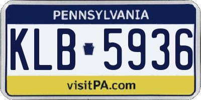 PA license plate KLB5936